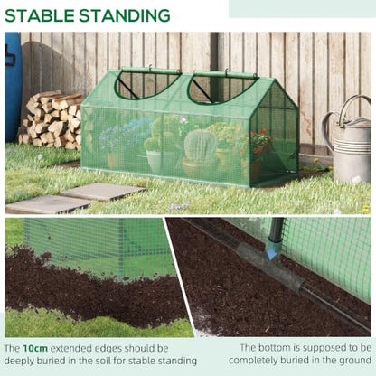 Outsunny 4' x 2' x 2' Portable Mini Greenhouse, Small Green House, Green - color: Green, size: 4' x 2' x 2'