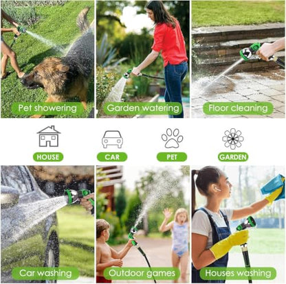 Non-Expanding Garden Hose 150 ft, 360° Anti-Kink Swivel Fittings - color: Black, size: 150ft