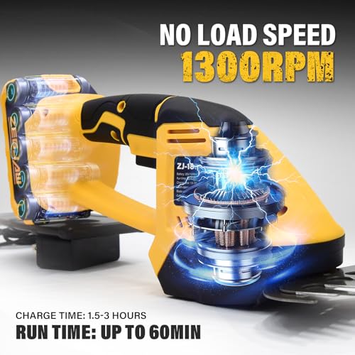 20V Cordless Grass Shear & Shrubbery Trimmer 2-in-1 Handheld Hedge Trimmer - color: Golden