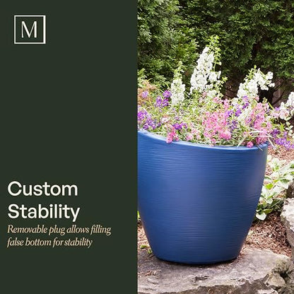 Mayne 8879-B Modesto 20in Round Patio Planter, Black - color: Black, size: 20 Inch