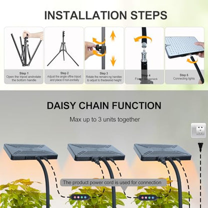 FECiDA Tall Grow Light with Stand and Timer for Indoor Plants, Bonsai Tree - size: Stand-1Head-25W-Timer