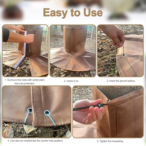 2 Pack Winter Protection Bag for Palm Trees Root – Thermal with Drawstring