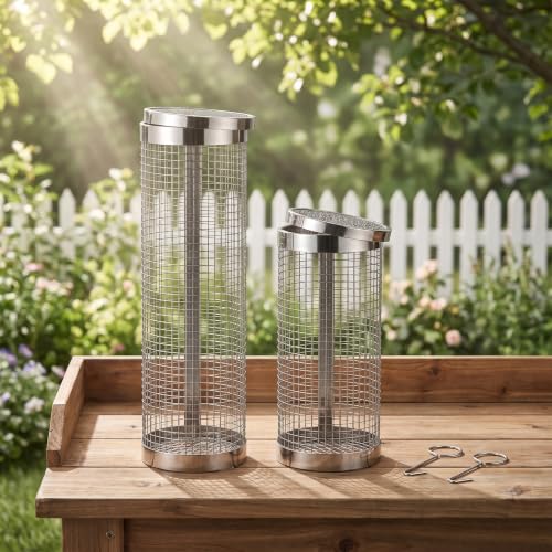 2 Pack Garden Worm Compost Bin,Stainless Steel Underground Worm Farm