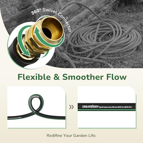 GreatBuddy Garden Hose 3ft, 5/8" Heavy Duty Water Hose - size: 3ft