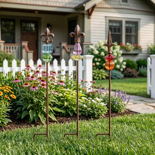 Topadorn Garden Stake Outdoor Metal Garden Stake Plant Pick