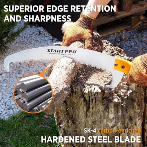 StartPro 29ft Reach Tree Pruning Saw, Telescopic Manual Lightweight Extendable 23ft Pole Saw with Sharp Carbon-Enriched Blade for Pruner for Yard, Garden, Patio & Forestry Use - size: 23ft