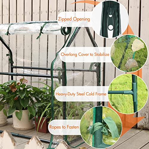 Gardzen Mini Greenhouse 36.2”(L) x18.9”(W) x33.3”(H) - size: 36”(L) x18”(W) x33”(H)
