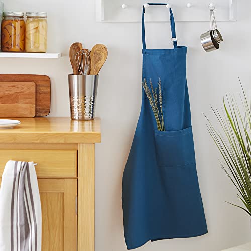 DII Everyday Basic Kitchen Collection - color: Blue, size: Regular Size Chef Apron