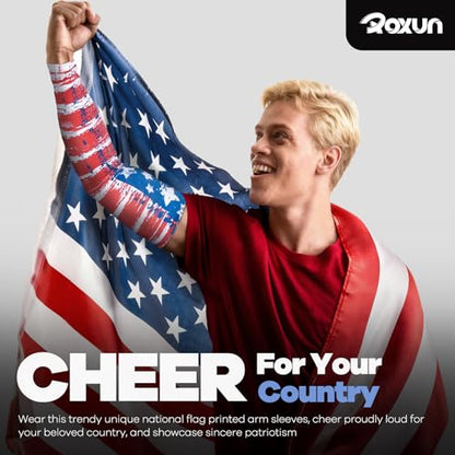 ROXUN Arm Sleeves Cooling UV Sun Protection Sport Compression for Men Women - color: 2 Pairs Mexico Flag-1