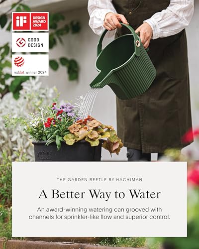 Hachiman Large Watering Can with Widened Spout - color: Black, size: Large (Single)