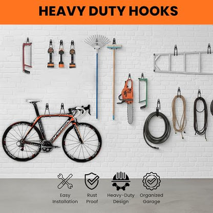 13 Pack Heavy Duty Garage Hooks, Wall Mounted Tool Hangers