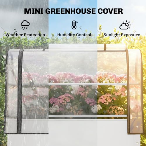 Outsunny Raised Garden Bed with Flip-Up Cover 39.4" x 19.3" x 53.5", White - color: White