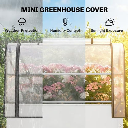 Outsunny Raised Garden Bed with Flip-Up Cover 39.4" x 19.3" x 53.5", White - color: White