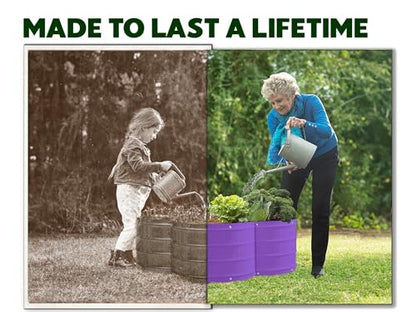 Plant & Plot Galvanized Raised Garden Beds Outdoor // 3×3×1 ft Planter Raised Beds for Gardening, Vegetables, Flowers // Large Metal Garden Box (Purple) // Patented Tool-Free Design - color: Purple
