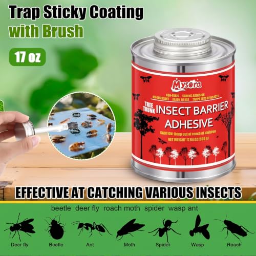 Sticky Coating Trap with Brush 17 oz Insect Barrier Coating Glue