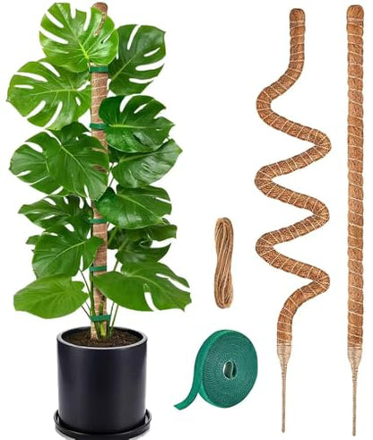 MAFONE 2 Pack 28” Bendable Moss Pole Monstera Plant Support - size: 28inch