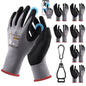 7 Pairs Safety Work Gloves Seamless Nylon Knit MicroFoam Nitrile Coated - size: 3X-Large, style: 7 Pairs,grey