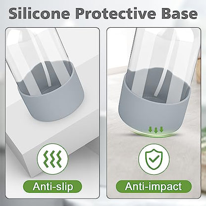 Glass Spray Bottles for Cleaning - 16 oz Spray Bottles with Silicone Sleeve - color: Grey