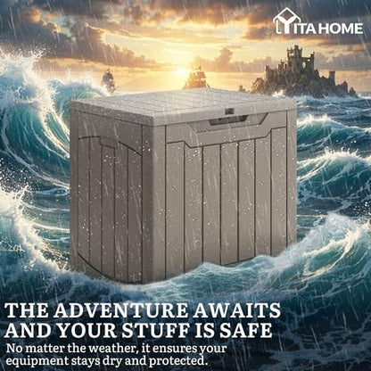 YITAHOME 31 Gallon Deck Boxes Set of 2 - color: Taupe, size: 31 Gallon 2pcs