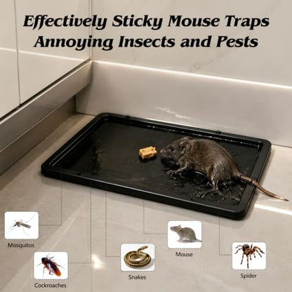 4 Pack Glue Rat Traps for Indoors Outdoors,Heavy Duty Adhesive Mouse Traps
