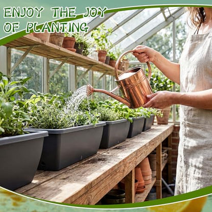 8 Pcs 24 Inch Plastic Window Boxes Planters, Gray - color: Gray