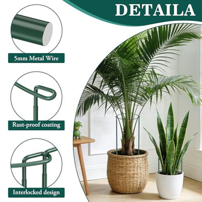 Unves 6 Pack Peony Cages and Supports, 24" x 10" Plant Support Stakes - size: 10" W x 24" H