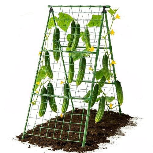 Cucumber Trellis Garden Trellis Arch Trellis, Tall Trellis for Climbing Plants Support Vegetable Peas Fruit Vine Outdoor A-Frame Trellis Suit for Small Plant not Heavy