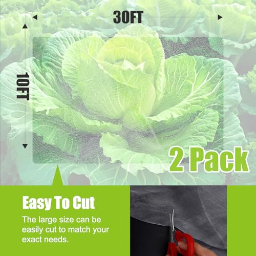 2 Pack Garden Netting, 10 x 33 FT Ultra Fine Mesh Netting
