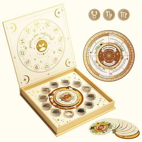 Lush&Dew Zodiac Garden Seed Bank Earth Sign, Gardening Gifts for Women Men - style: Earth Signs