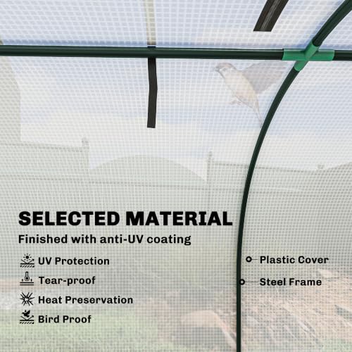 Outsunny 13' x 3' x 2.5' Mini Greenhouse Portable Tunnel Green House White - color: White, size: 13' x 3' x 2.5'