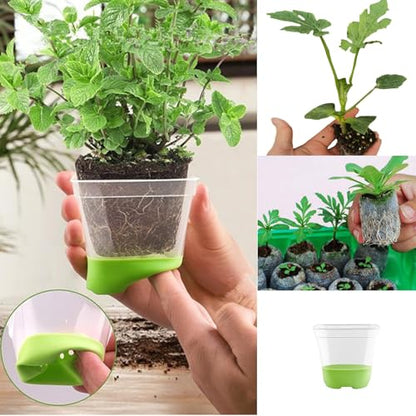 6pcs Seed Starter Tray, Silicone Seeding Starter with Pop-Out Cells - size: 6 PCS Green