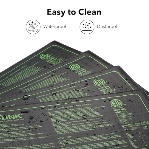 BN-LINK 10" x 20.75" Seedling Heat Mats for Seed Starting Plant Germination - size: 10x20 4 Pack Daisy Chainable