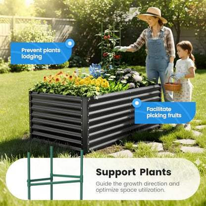 Quictent Galvanized Tall Raised Garden Bed 6x3x2 Ft - color: Dark Grey, size: 6x3x2 ft