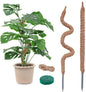 2 Pack 24 Inch Coco Coir Moss Poles for Climbing Indoor Plants - Handmade Plant Support for Creepers to Grow Upwards