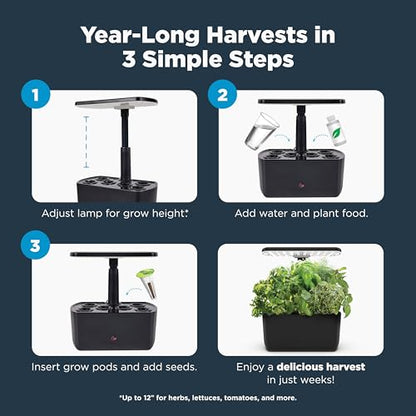 AeroGarden Harvest Lite, Black - color: Black, style: Harvest Lite