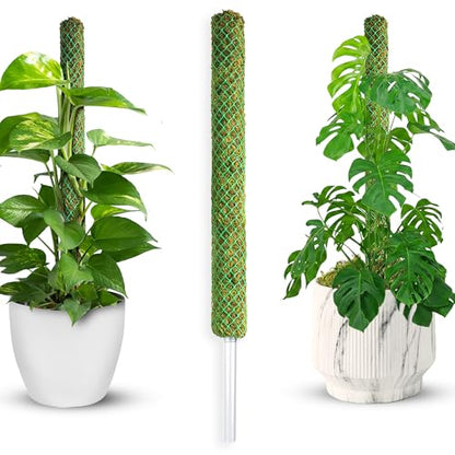 DUSPRO 1 Pack 22" Pre-Made Green Stackable Mesh Moss Pole for Plants - color: 1pc Green