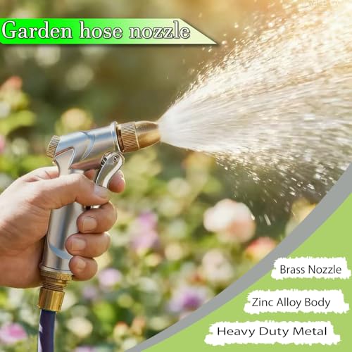 Heavy Duty Metal Hose Nozzle, High Pressure Garden Hose Nozzle