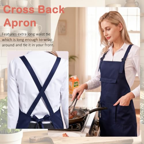 Nanxson Apron with Pockets Cross Back Apron for Hair Stylist,Salon - color: Navy