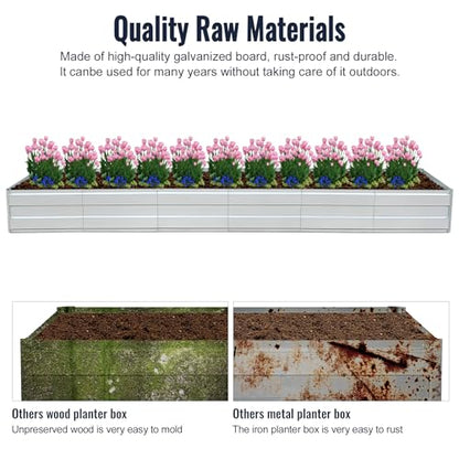 Galvanized Raised Garden Bed Kit, Metal Planter for Vegetables & Herbs, 16x3x1FT, Easy Assembly - size: 16x3x1FT