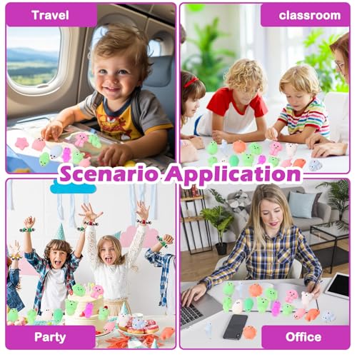 50-Pack Squishy Fidget Toys Blind Bags – Mini Mochi Squishies Mystery Toys for Kids, Party Favors, Classroom Prizes, Goodie Bag Stuffers, Sensory Stress Relief Squeeze Toy - color: Squishy