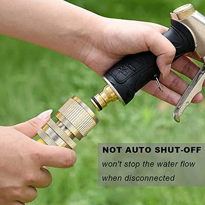 Brass Hose Quick Connect, 3/4 Inch GHT Garden Hose Quick Connector - size: 2 Packs