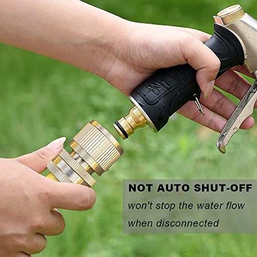Brass Hose Quick Connect, 3/4 Inch GHT Garden Hose Quick Connector - size: 4 Packs