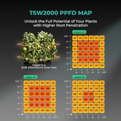 MARS HYDRO 300W TSW2000 Led Grow Light for Indoor Plants Seeding Veg Bloom - size: 23.3" × 18.7"