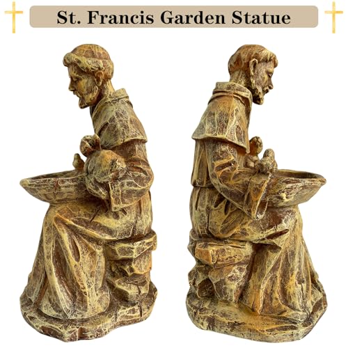 St. Francis of Assisi Garden Statue with Bird Feeder, Garden Decor
