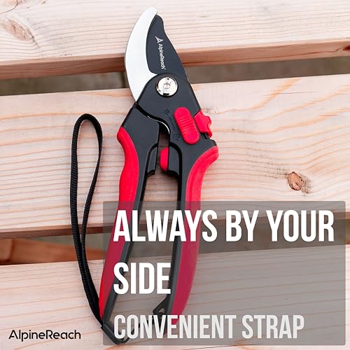 AlpineReach Pruning Shears Set Bypass and Anvil for Gardening, Sharp Ergonomic Pruners, Adjustable Soft Handle for Small & Large Hands, Heavy Duty High Carbon Steel Blade, Secateurs, Gift Box - style: Pruning Shears Set