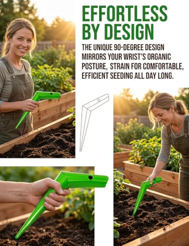 L Shaped Metal Garden Dibber Tool Bulb Planter Hole Digger