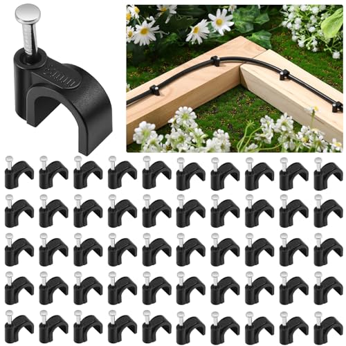 100 Pcs Drip Irrigation Tubing Mounting Clips, 1/4" and 3/8", Black - style: 1/4" and 3/8"