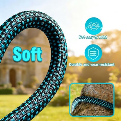 Garden Hose 25FT, Ultra Lightweight with 10-Function Nozzle - color: Blue