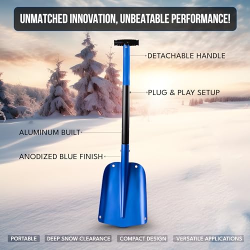 EcoNour 32" Multipurpose Snow Shovel for Car Driveway Lightweight Aluminum