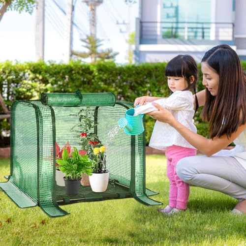 U'Artlines Portable Mini Greenhouse Small Green House 23x13x17 Inch - size: 23x13x17 Inch